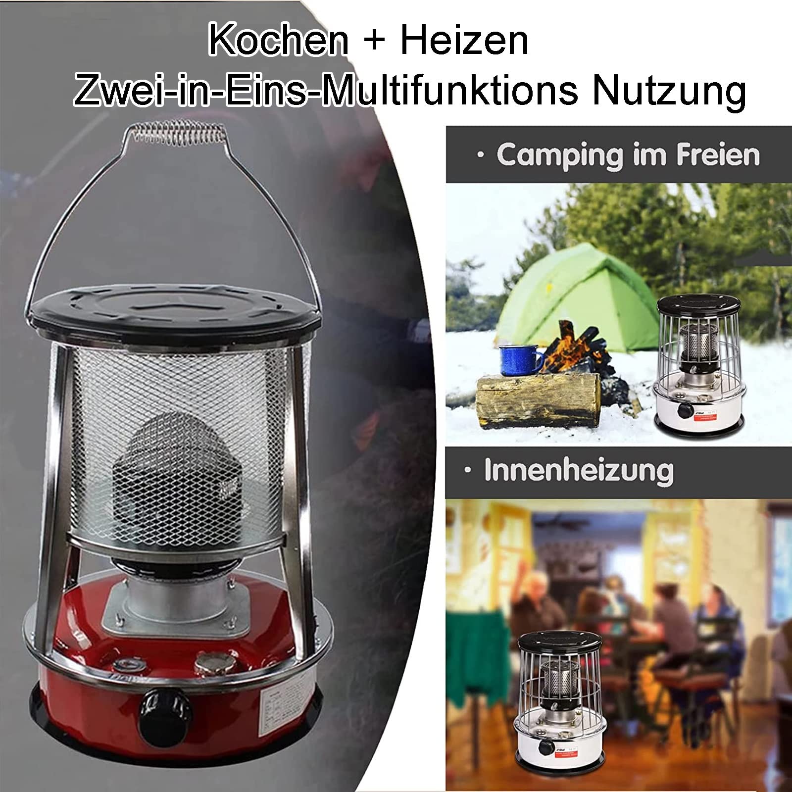 4,6L/6L Petroleumofen für Innenräume, Petroleum Heizung Mit Umfallschutz Heizstrahler, Große Tragbarer Effizienter Petroleumofen Heizung Heizer (Color : 6L)