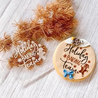 Welshcrafter Design - Holiday Baking Team Festive Fondant Icing Debosser. Biscuit Cupcake Cookie Embossing. Christmas Stamp.