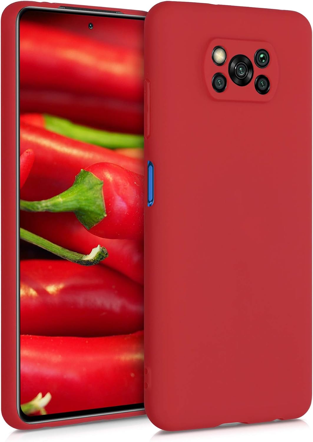 kwmobile Case Compatible with Xiaomi Poco X3 NFC/Poco X3 Pro Case - Soft Slim Protective TPU Silicone Cover - Red Matte