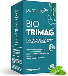 Puravida Vitaminas Bio Trimag Magnésio Bisglicinato Dimalato Taurato 60 Cápsulas