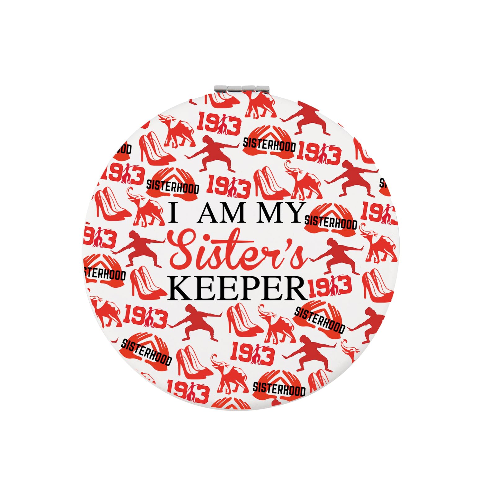 CHOORO Sorority Gifts Red and Black Makeup Mirror Greek Sorority Gift Red Sorority Gifts (red M)-image-48
