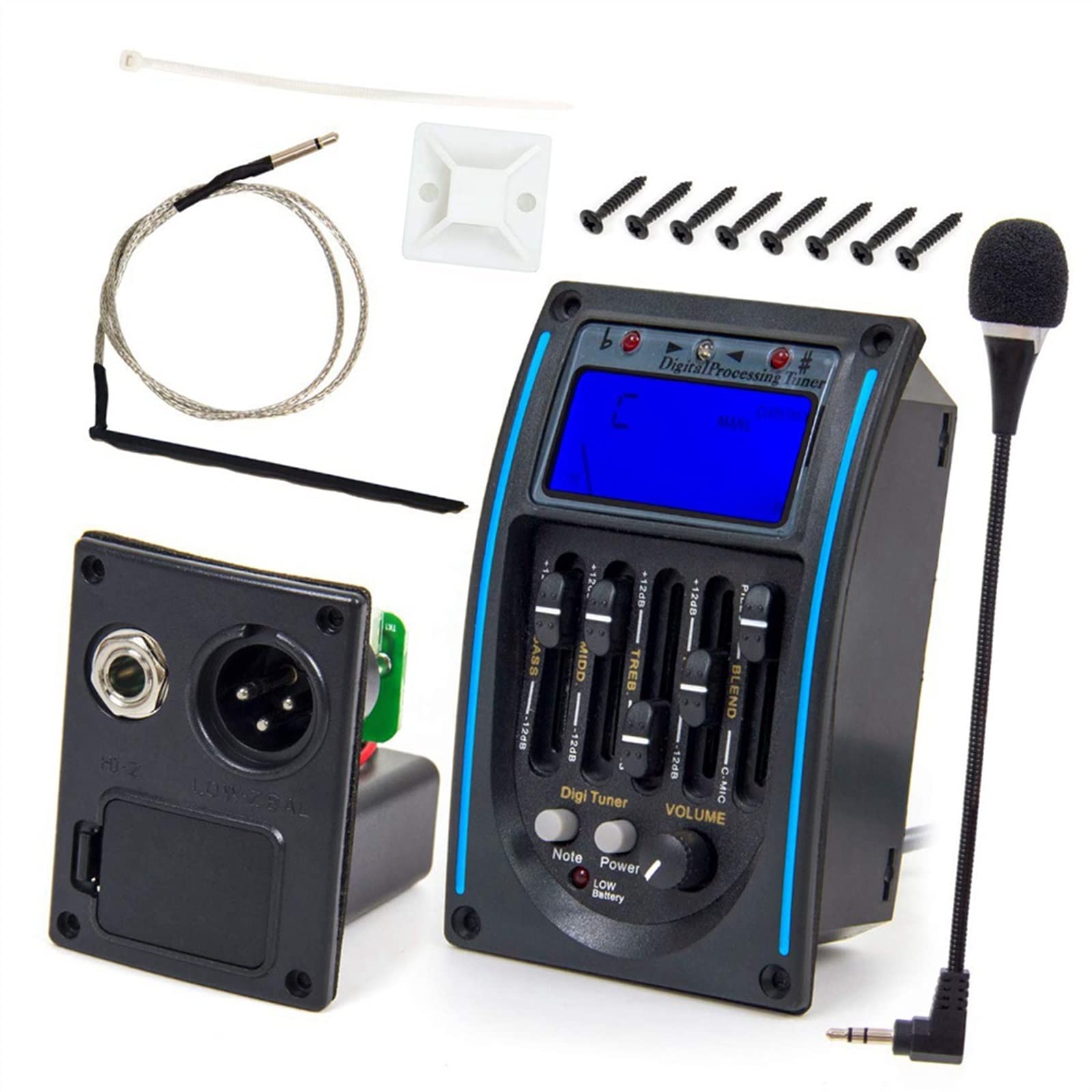 5-Band-EQ-Tonabnehmer Für Akustikgitarre Mit LCD-Bildschirm Und Mikrofon-Tonabnehmer Ersatzteile für Akustikgitarren