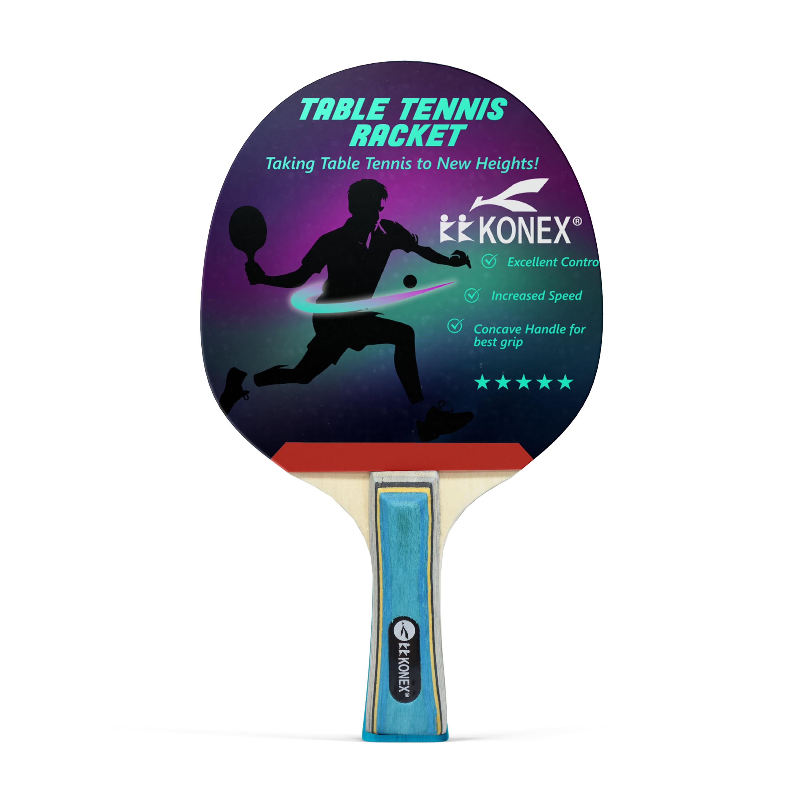 Konex Table Tennis Racket/Bat with Premium Rubber for Intermediate and Advanced Players (1 Unit) (B0CSLNWTJX) Amazon Price History, Amazon Price Tracker