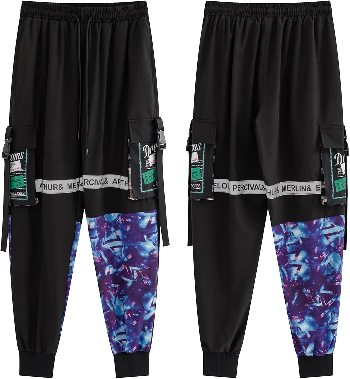 MEINVQIAOTI Women's Techwear Hip Hop Streetwear Multi-Pocket Cargo Pants Sweatpants Casual Reflective Patchwork Overalls - Image 5