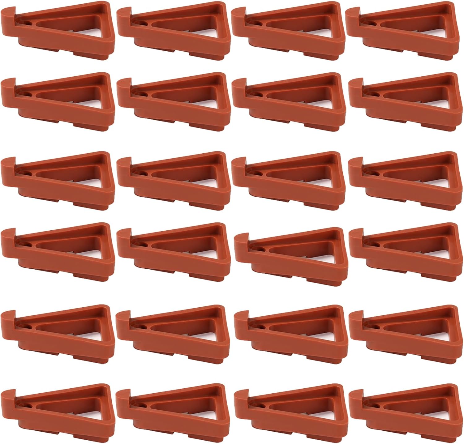 24Pcs Plant Pot Feet, Invisible Planter Riser, Plastic Pot Risers Triangle Plant Lifters for Inside Pots, Planter Feet for Outdoor Pots(Brick-red)