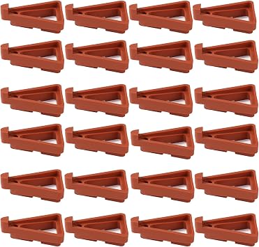 24Pcs Plant Pot Feet, Invisible Planter Riser, Plastic Pot Risers Triangle Plant Lifters for Inside Pots, Planter Feet for Outdoor PotsBrick-red