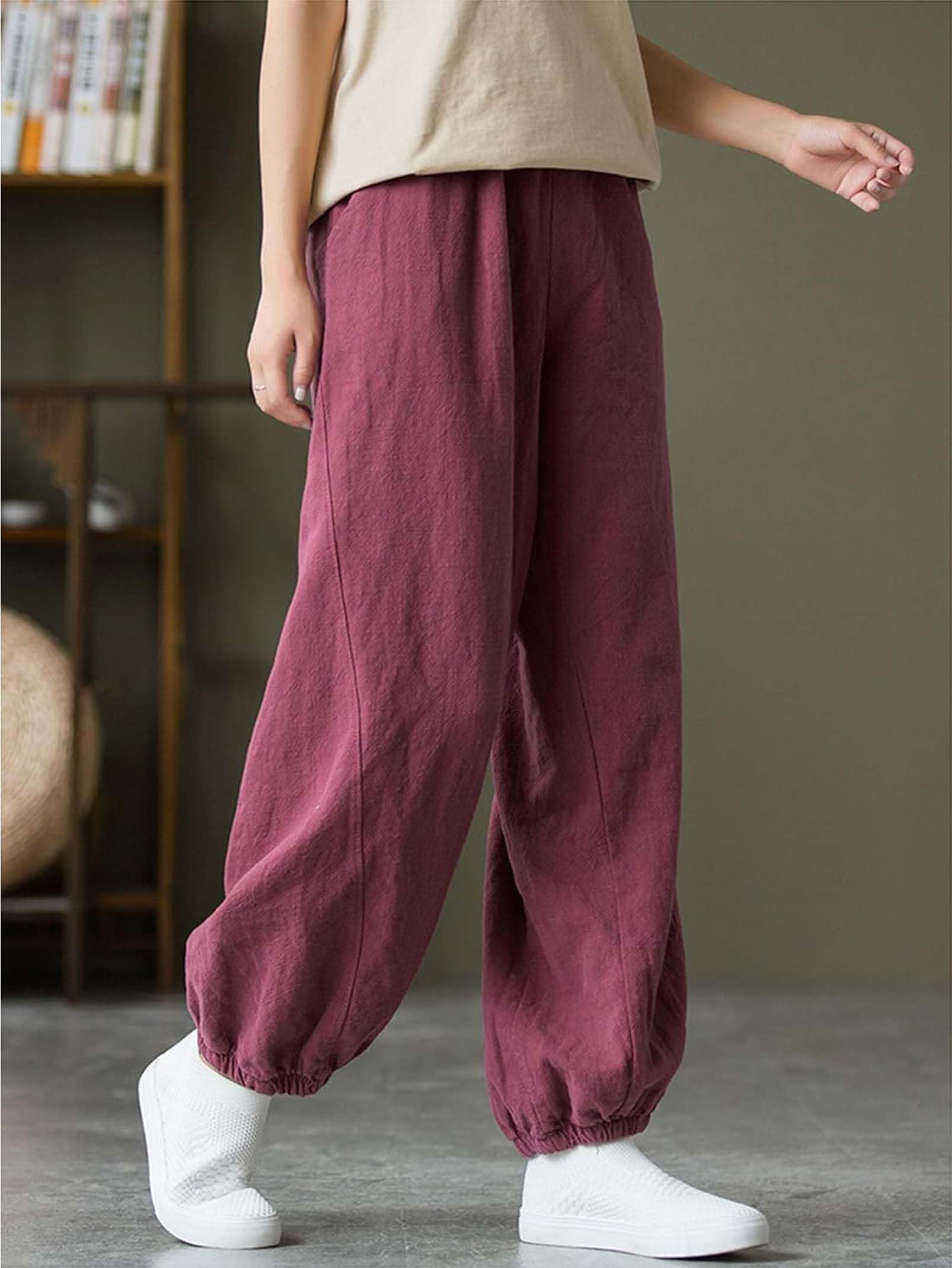 Genérico Pantalones De Tai Chi Cómodo Pantalones De Kung Fu Pantalones Sueltos De Wing Chun Pantalones De Meditación Pantalones Zen Pantalones De Artes Marciales