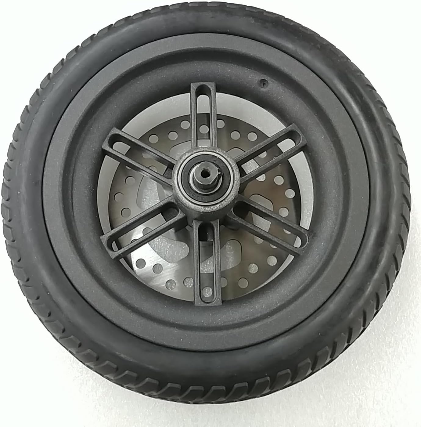 Swagtron Swagger 8.5-inch rear wheel replacement, viewed from the opposite side, showing the rim and internal spoke structure.