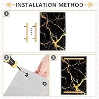 Vista 2 de Bandeja de tocador de mármol negro dorado para mostrador de baño, bandeja rectangular de mármol, bandejas decorativas de cocina, bandejas