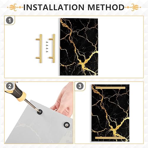 Miniatura 2 de Bandeja de tocador de mármol negro dorado para mostrador de baño, bandeja rectangular de mármol, bandejas decorativas de cocina, bandejas de Mármol