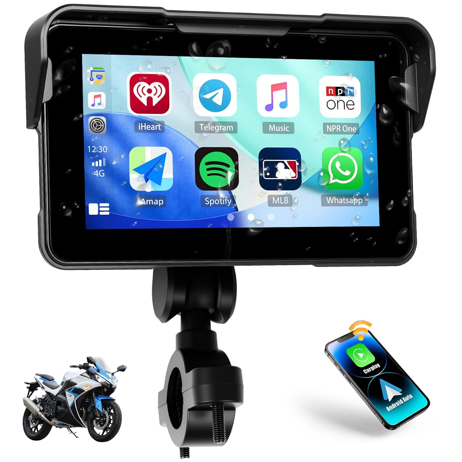 CAMECHO Motorcycle Car Game Monitor, 5.5 Inch Waterproof Portable Wireless CarPlay Android Car for Motorcycle, Steering Wh... - Review, Price and Buying Guide