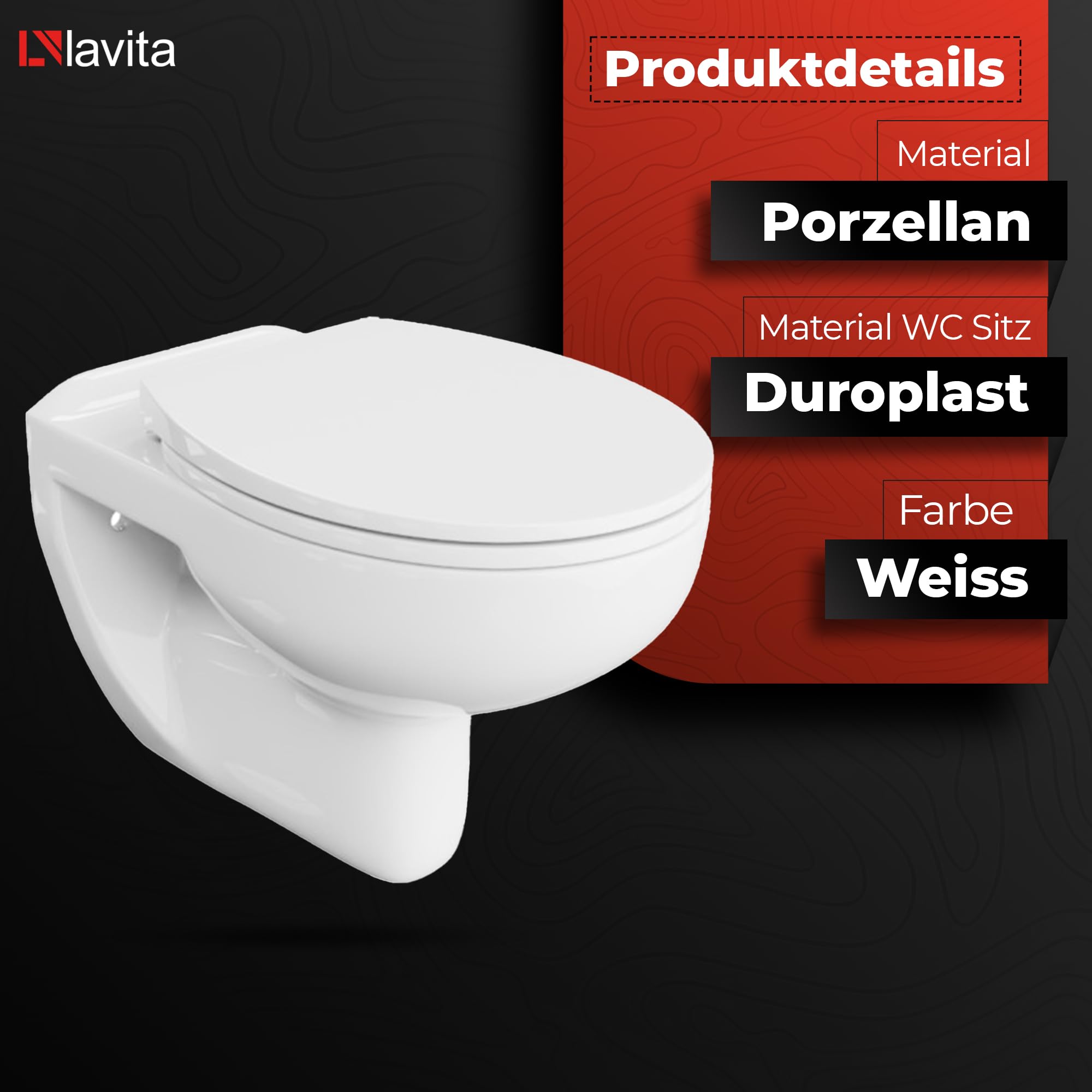 LAVITA Vorwandelement Solido Start + Wand Hänge WC Arctic Weiß Spülrandlos + WC-Sitz SoftClose Verchromter Knopf Komplettset Unterputz Spülkasten Toilette Komplett Sett WC