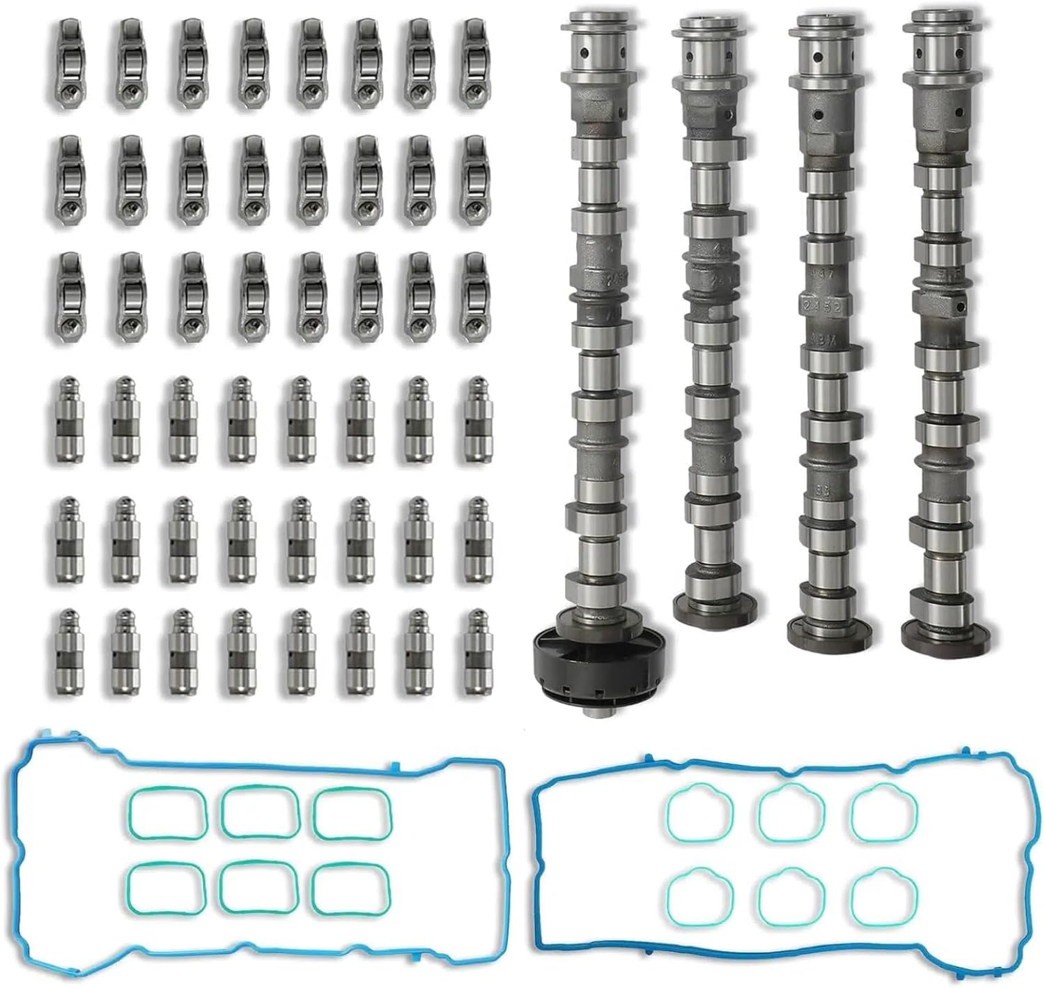 3.6L Camshaft Kit with 24 Rocker Arm Valve Lifters and Seals for Ram 1500, Jeep Cherokee, Chrysler 200/300, Dodge Charger & Challenger 2011-2016 OE 5184377AD Enhance Engine Performance