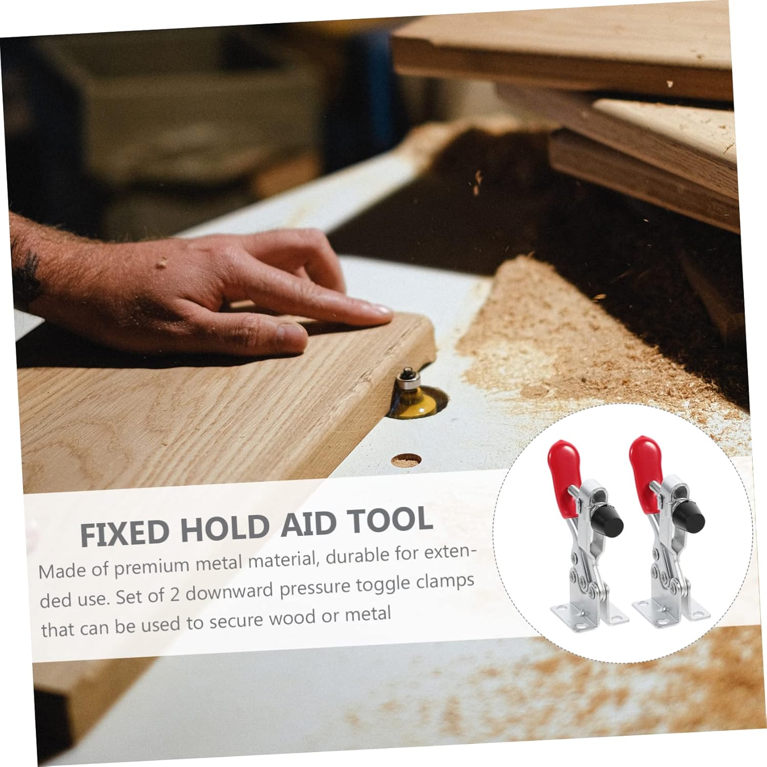 10pcs Quick Assembly Horizontal Toggle Clamps Vertical Push Clamps Heavy Duty Zinc Plated DIY Tool for Woodworking and Garage Projects