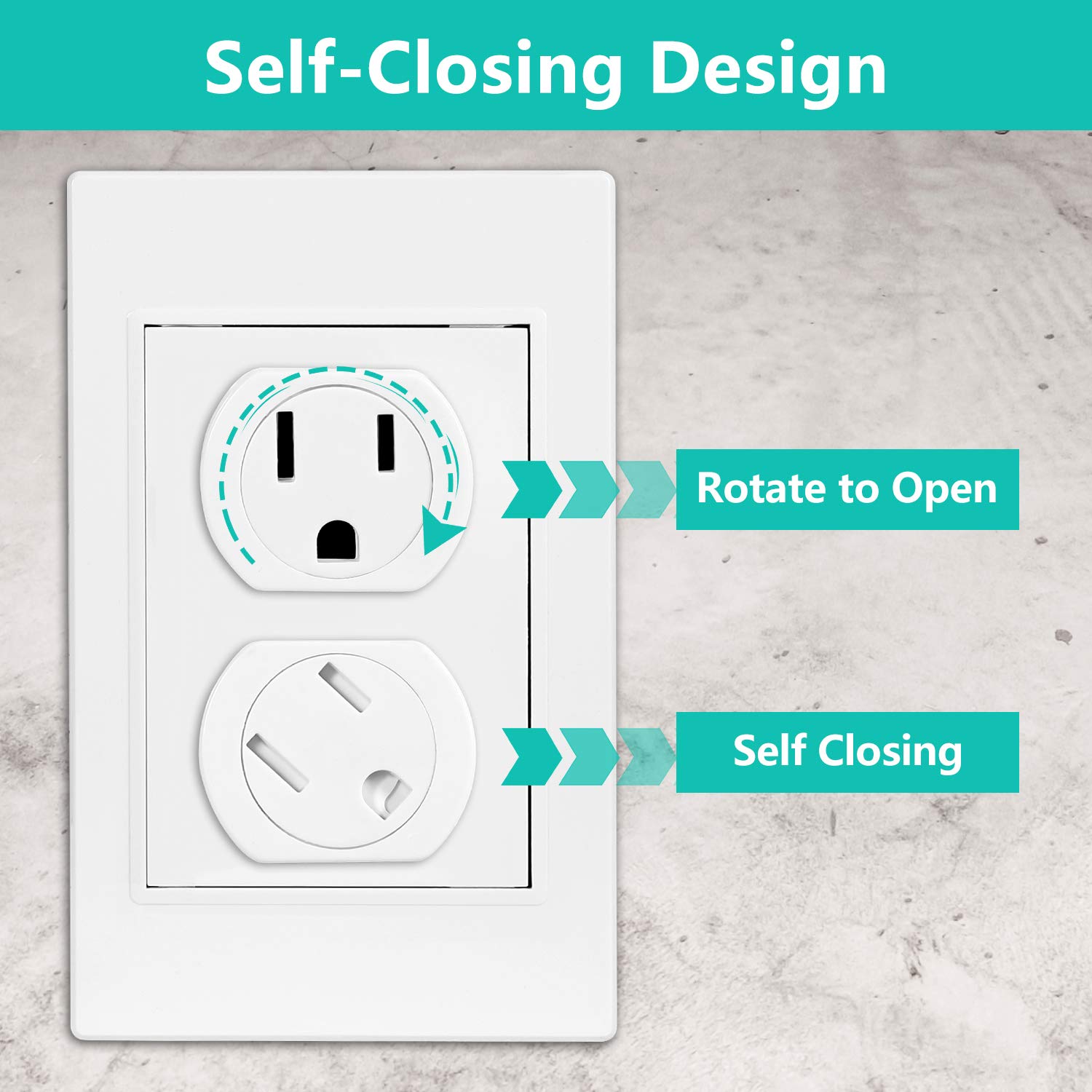 Outlet Covers (18 Pack) Outlet Plug Covers Self-Closing Design Swivel Child Proof Outlet Covers Durable ABS Plastic 3-Prong Electrical Outlet Protectors Upgrade Adhesive Installation : Tools & Home Improvement