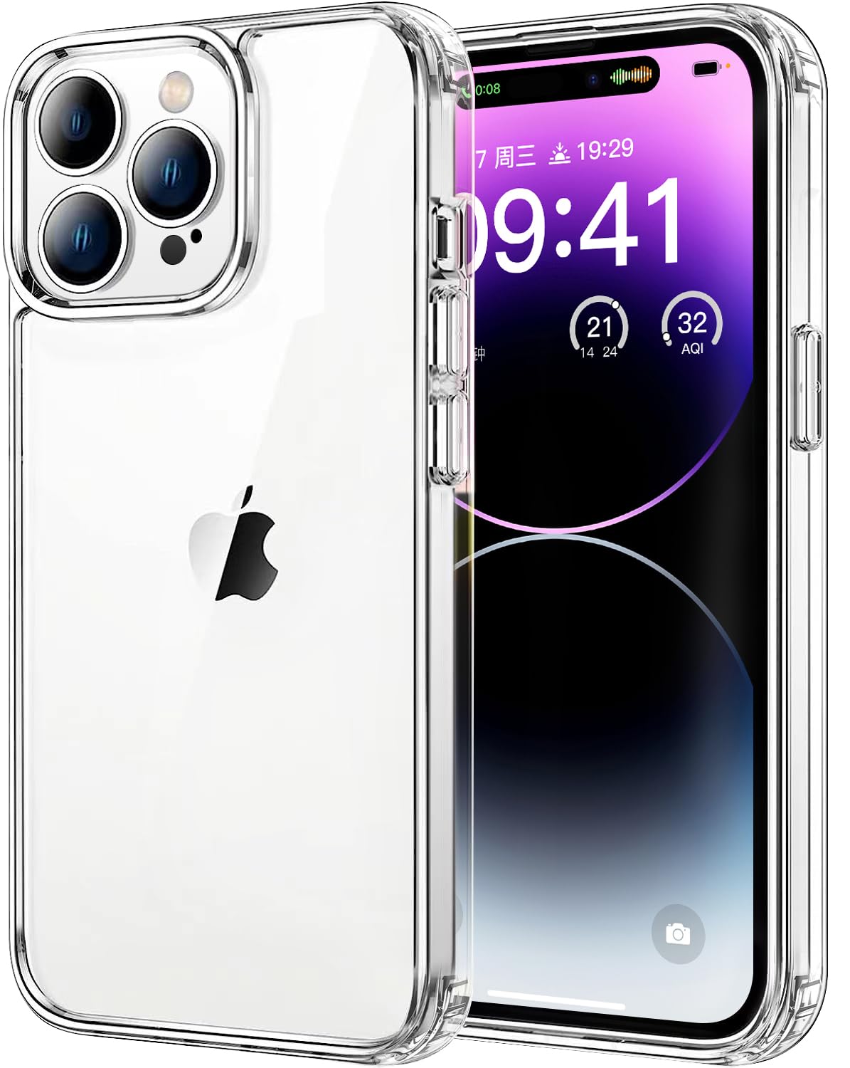tigratigro Cover per iPhone15 Pro 6.1 Pollici, Anti Ingiallimento,Custodia con Assorbimento degli Urti e Anti-Graffio,Struttura Protettiva Antiscivolo, Classico Stile Cover Trasparente
