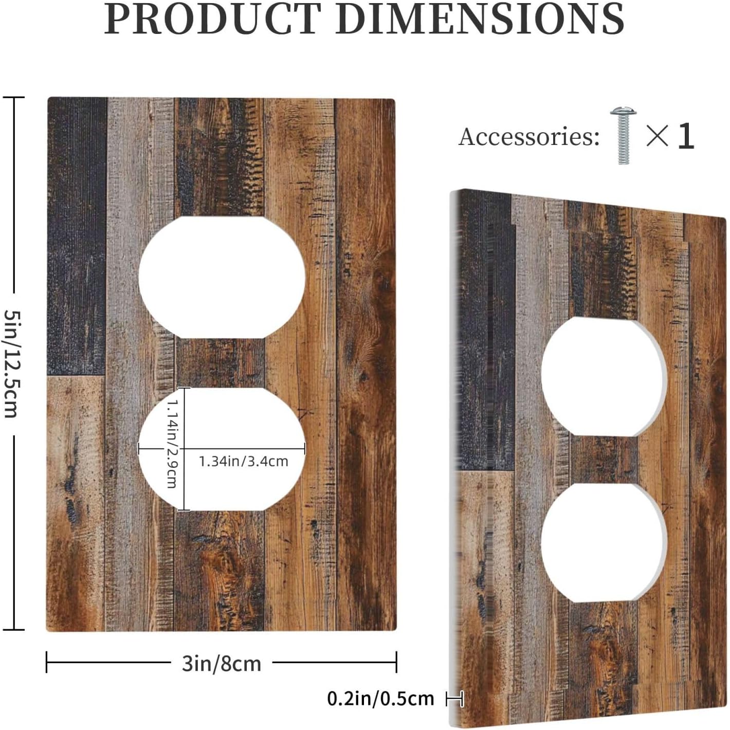Outlet Covers Rustic Brown Wood 1 Gang Duplex Light Switch Cover Decorative Switch Plates Electrical Receptacle Faceplate Wall Plate For Farmhouse Cabin Decor