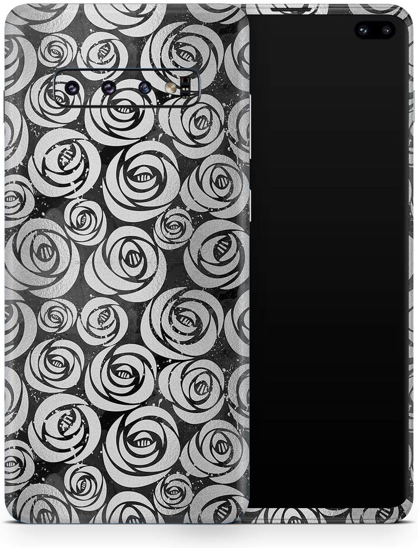 DesignSkinz Karamfila Silver & Pink Marble V9 | Protective Vinyl Decal Wrap Skin Cover Compatible with The Samsung Galaxy Fold (Full-Body, Screen Trim & Back Glass Skin)