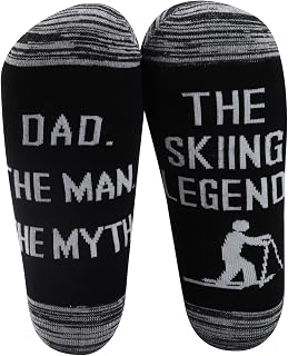 LEVLO Funny Skiing Dad Gifts Dad The Man The Myth The Skiing Legend Socks Skiing Lovers Gifts