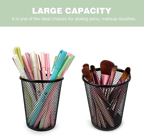Miniatura 4 de Paquete de 12 soportes para bolígrafos, vaso de malla para bolígrafos, soportes de metal para lápices, organizador multifuncional para oficina,