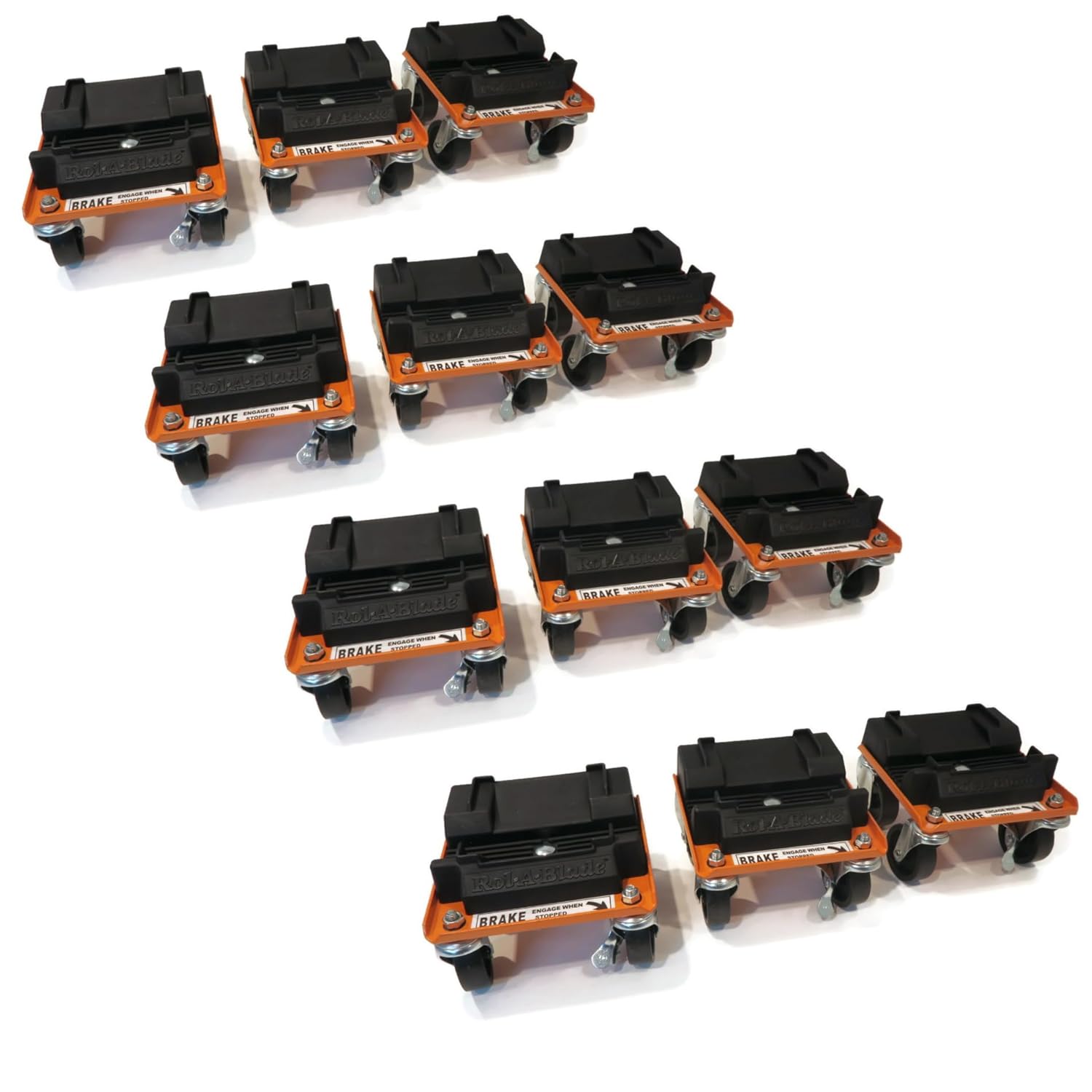 The ROP Shop (4) Snow Plow ROL-A-Blades Casters Dollies (Set of 12) for Buyers SAM 1310410