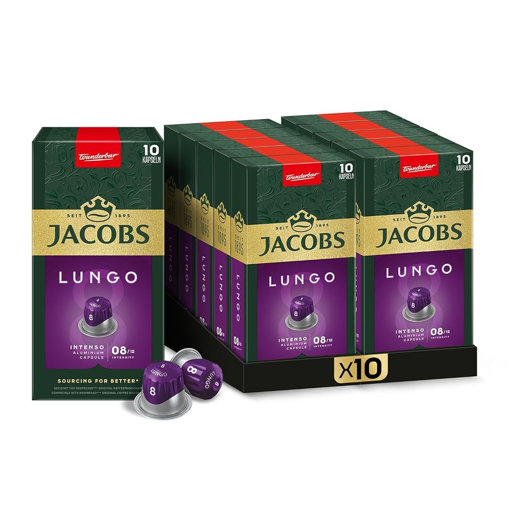 Jacobs Kapsül Kahve Lungo 8 Intense x 10 Paket