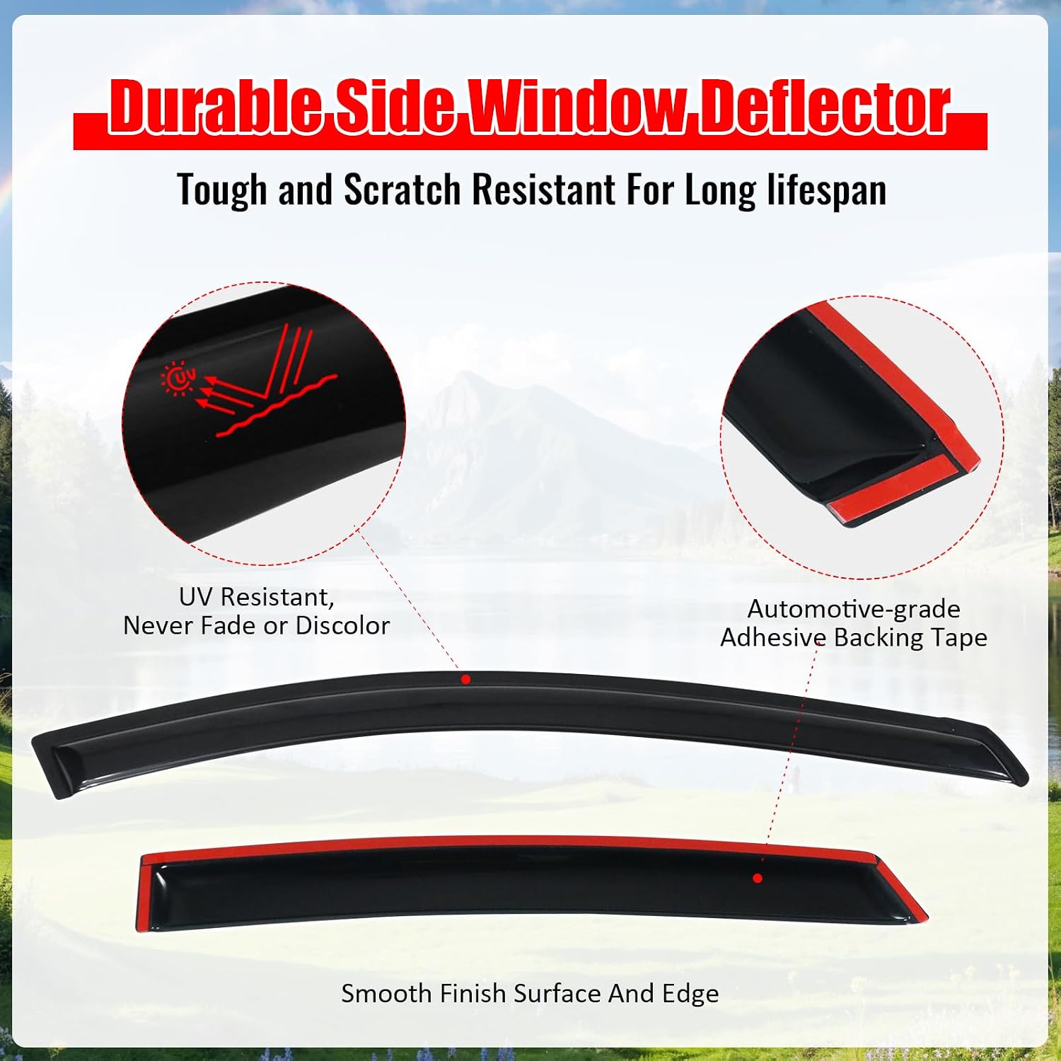 Window Visors Compatible with 2004-2009 Toyota Prius, Dark Smoke Car Rain Sun Window Shade Guard Wind Deflector by IKON MOTORSPORTS, 2005 2006 2007 2008 2009