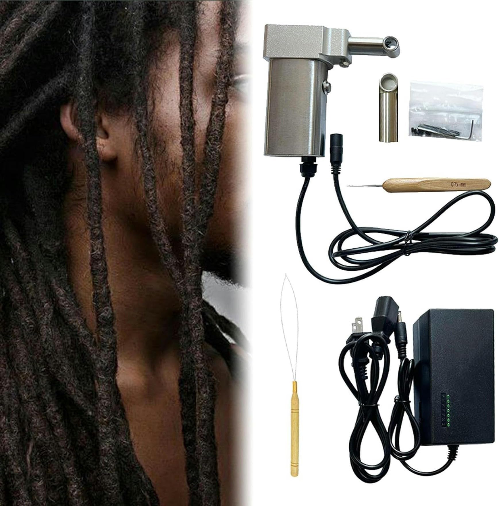Dreadlockmaker portable de qualité supérieure avec machine automatique dreadlocks argent à 6 têtes