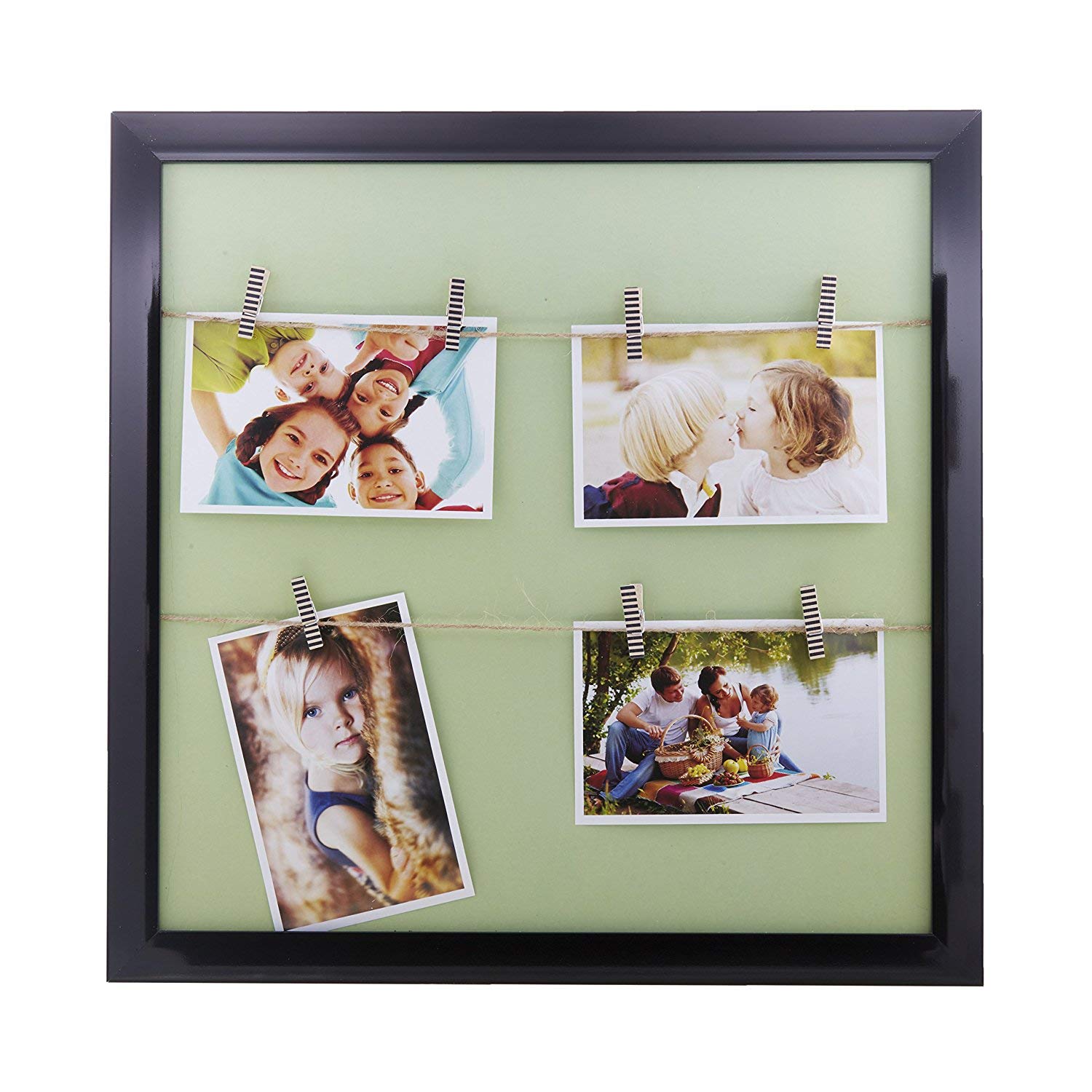 EZ Life DIY Photos/Memo/Art Organizer & Planner Frame (42 cm x 42 cm) PVC - Black - DIY Wall Hanging Picture Frames, Home, and Room Décor - Picture Frames, Photo Frame Multiple Photos