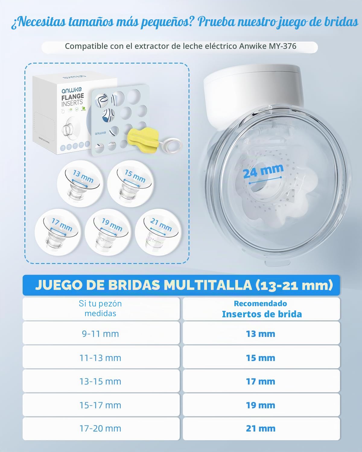ANWIKE sacaleches electricos 230g, extractor de leche materna para viajes y trabajo, bajo ruido, brida ergonómica de 135°, 9 niveles, 4 modos con inserciones de brida,Negro