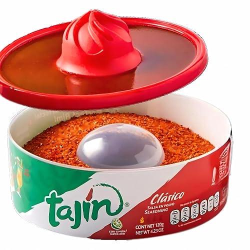 ABL Supplies Tajin Seasoning Glass Rimmer | Mexican Margarita Salt Rimmer | Fruit Seasoning for Drinks & Cocktails 120g