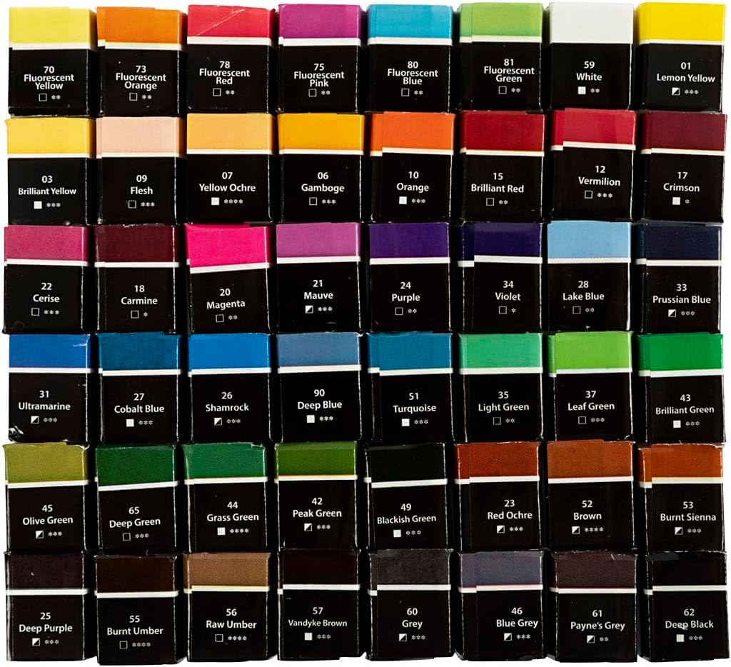 Creativ Company Pigment Art Proff Watercolour Pans, Standard Colours, One Size