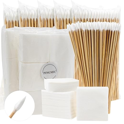 PINGMIC 1100pc Gun Cleaning Supplies - 600PCS Gun Cleaning Patches and 500PCS Gun Cleaning Swabs, 6-inch Pointed Gun Swabs, 2" x 2" Lint Free Gun Patches - Fit Most Calibers Gun Cleaning Kit Supplies