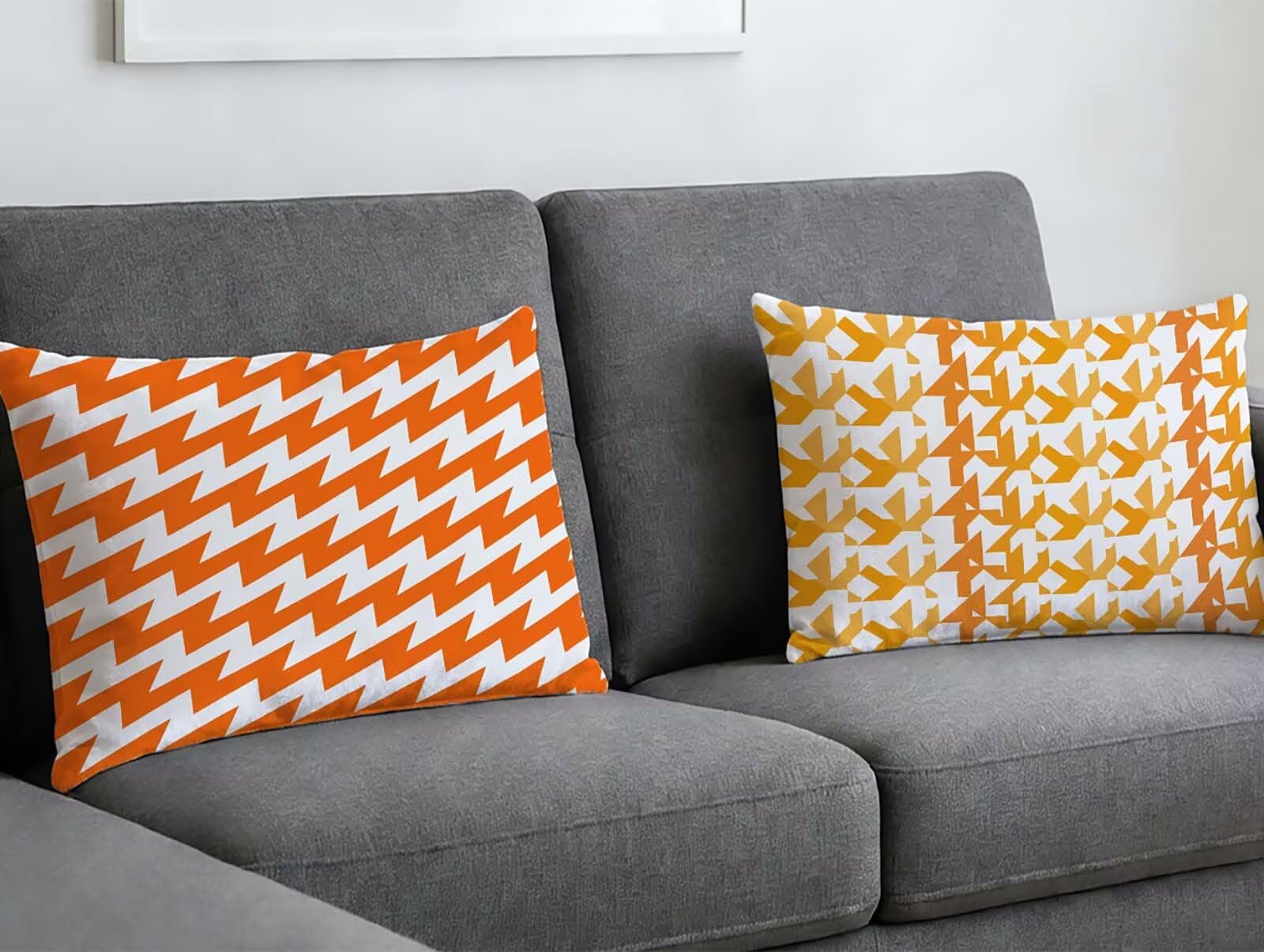 Housse de coussin orange brûlé 70x90 cm en velours nordique pour canapé