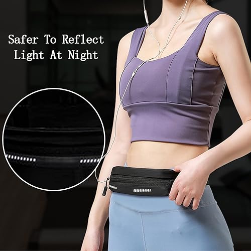 Miniatura 4 de Cangurera delgada para correr para mujeres y hombres, riñonera para corredores, soporte para teléfono, cinturón de cintura para entrenamiento,