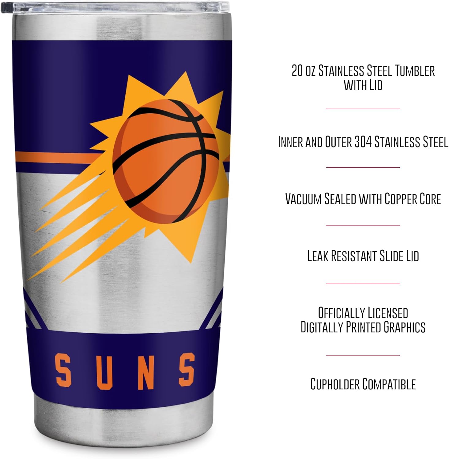 Rico Industries NCAA Cal State San Marcos Cougars Standard 20oz Stainless Steel Tumbler with Lid - Great For Coffee, Tea, Water or Cocktails - Image 6