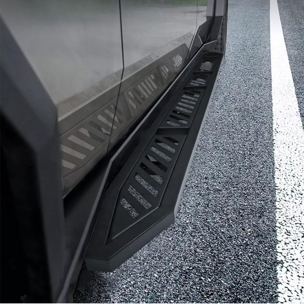 Running Boards Side Steps Fit for 2025 Tesla Cybertruck, Fixed Door Step Pedal Bars with Brackets, Heavy Duty Anti-Slip Side Nerf Bars, Easy Bolt-On Installation