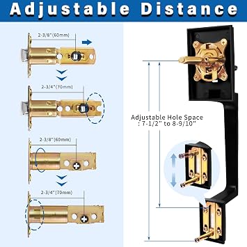Matte Black Front Door Handle and Single Cylinder Deadbolt Combo Set | Black Exterior Door Lever, Heavy Duty Modern Front Door Lock Set, Reversible for Right & Left Handed Doors