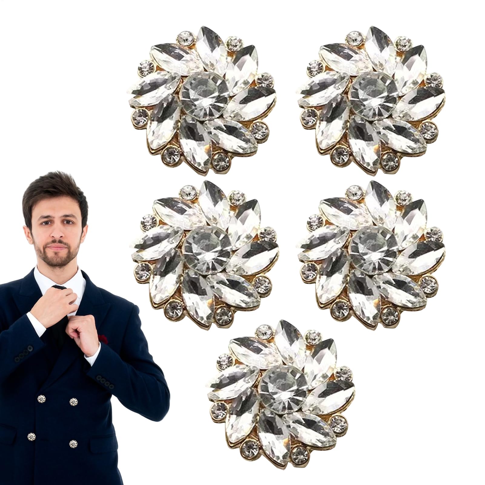 Boutons décoratifs en fleur pour ajuster vos robes et costumes sans couture