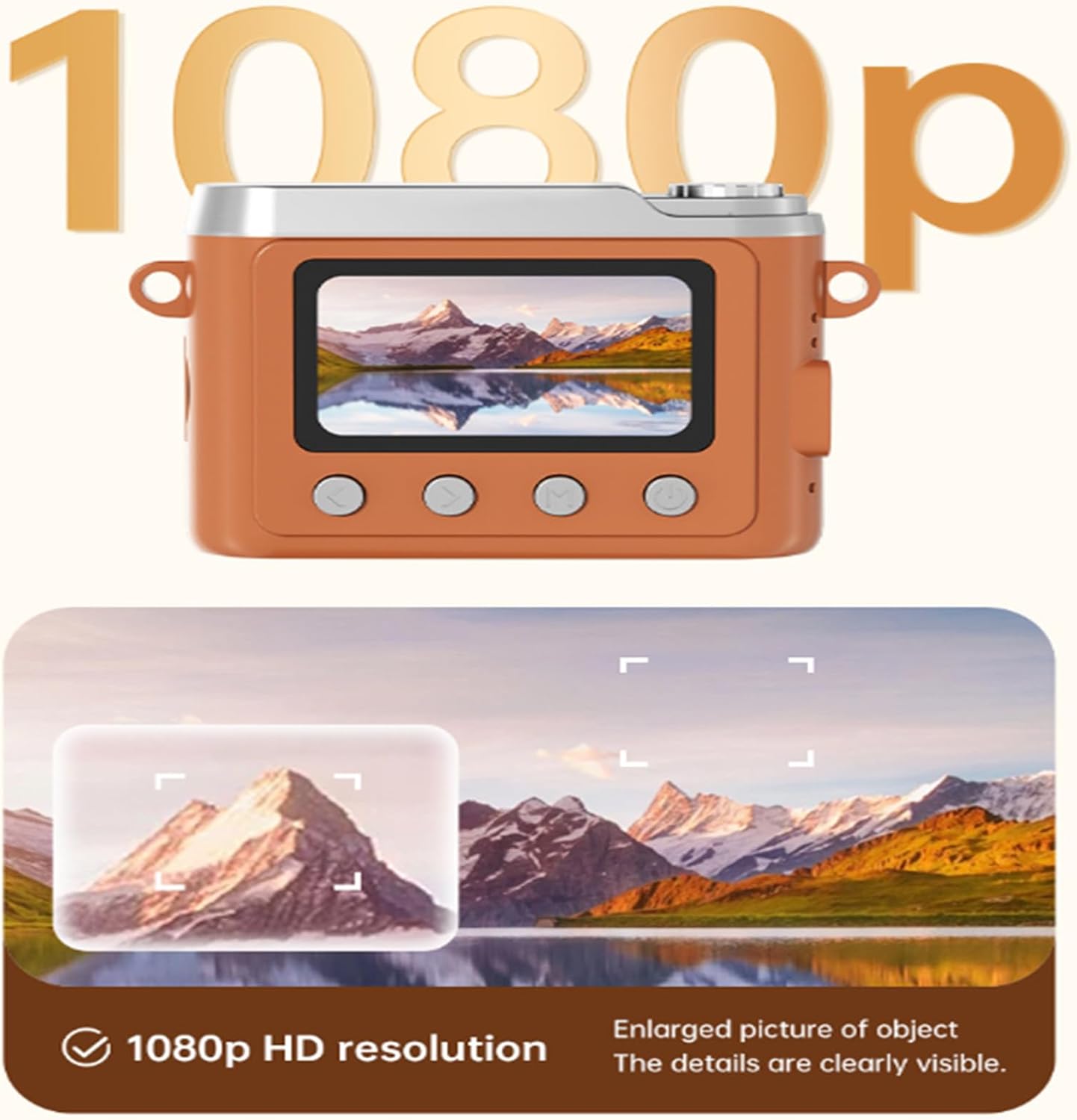 子供に優しい小型レトロ 1080P デジタルカメラストラップグリップ拡張可能なストレージ学校活動家族の外出屋外屋外カメラ