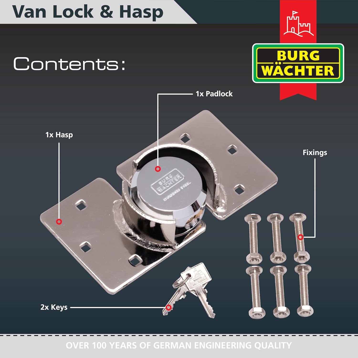 Sterling PHS104E 73 mm Round Shackleless Padlock and Hasp Solution Pack