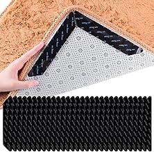 WeddHuis 30 Pieces Non-Slip Reusable Washable Carpet Grippers, Holds Rugs for Corners, Carpet Non-Slip Adhesive Tape for Wooden Floors and Hard Floors