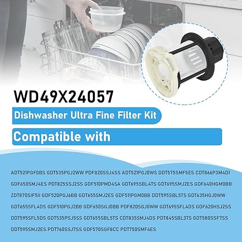 Miniatura 6 de Nuevo para GE Lavavajillas Ultra Fine Filter Kit WD49X24057 Reemplazar piezas WD12X10416 WD12X20107 ge Perfil Lavadora Secadora Combo Filtro de