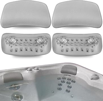 4 Pack 6455-445 Hot Tub Headrest Pillows with Suction Cup for 1998-2000 Sundance Spas All Models Fits Altamar, Calypso, Cameo, Capri, Marin & More, Hot Tub Spa Pillows Replacement