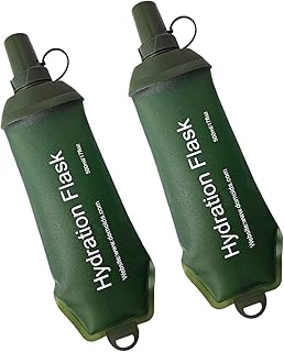 WILDREEDS 500ml Soft Flask, TPU Collapsible Soft Water Bottle for Hydration Pack, Running Vest, Folding Water Bottle for Hiking Cycling Climbing-2Pcs, Green