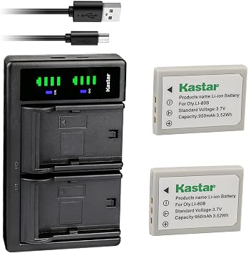 Kastar 2-Pack Battery and LTD2 USB Charger Replacement for Traveler DC-5080, DC-7080, Slimline X4, Slimline X5, Slimline X6, Slimline XT, Super Slim XS7 Camera