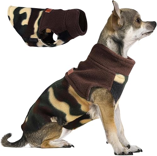 Miniatura 5 de Chaleco de forro polar para perro, ropa de invierno para mascotas para perros pequeños, niño o niña, suéter de camuflaje cálido para mascotas,