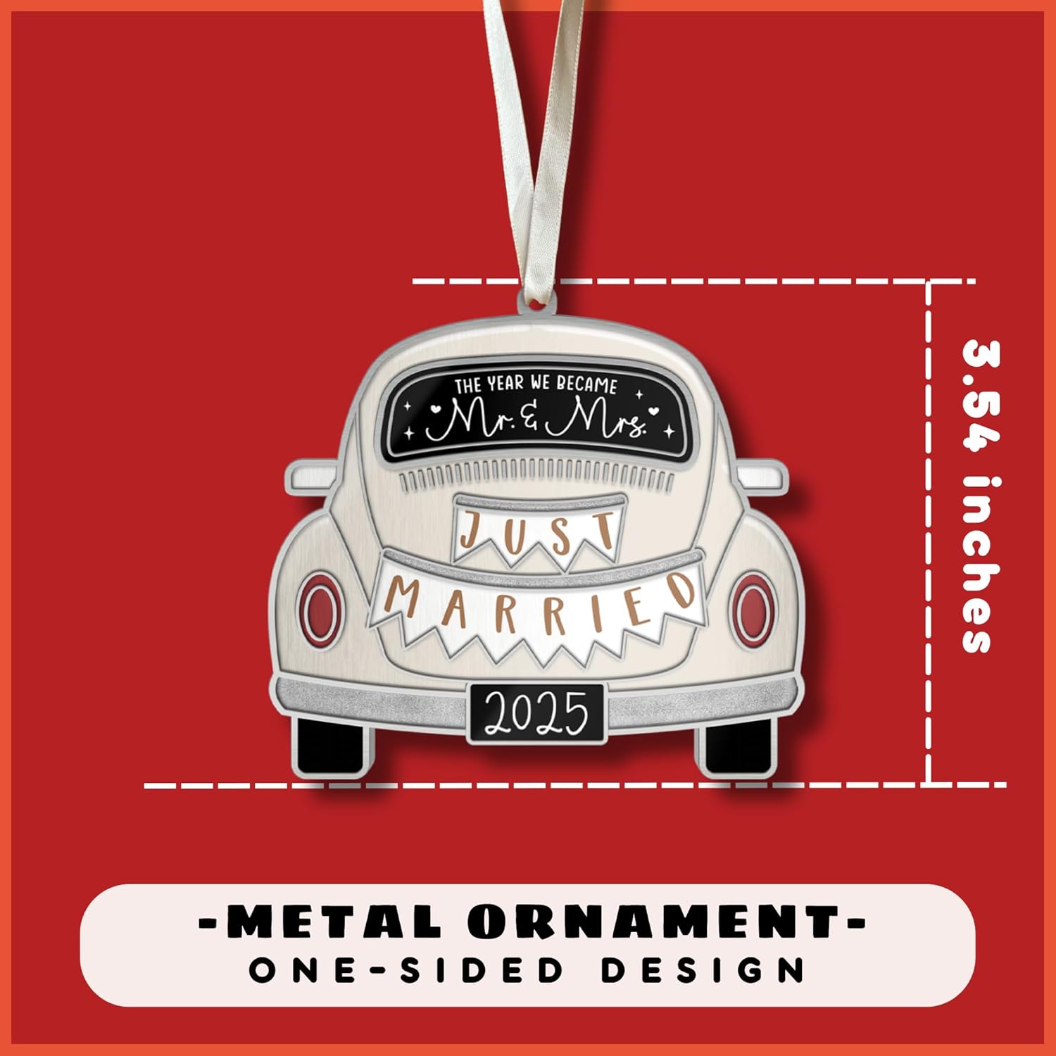 Condition photo showing New/Like New for MAPDTWO Wedding Gifts - Wedding Gifts for Couples 2025 - First Christmas Married Ornament 2025-1st Christmas Married Couple Gift for Bride, Newlyweds - Bridal Shower Gift - Metal Mr Mrs Ornament