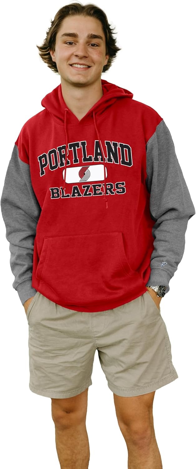 Blue 84 NBA公式ライセンスカラーブロックフード付きスウェットシャツアップリケ