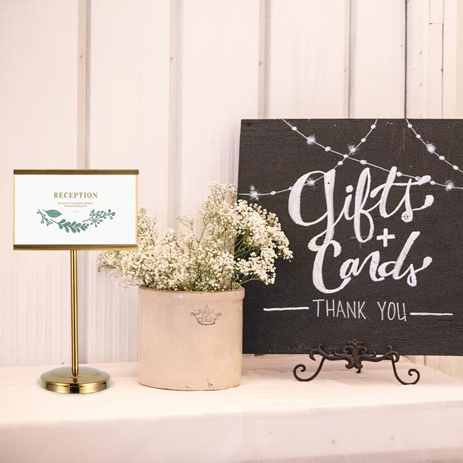 Stainless Steel Menu Stand Table Number Holder 6 Size Metallic Base Creative Place Card Holder for Restaurant Buffet and Office Display